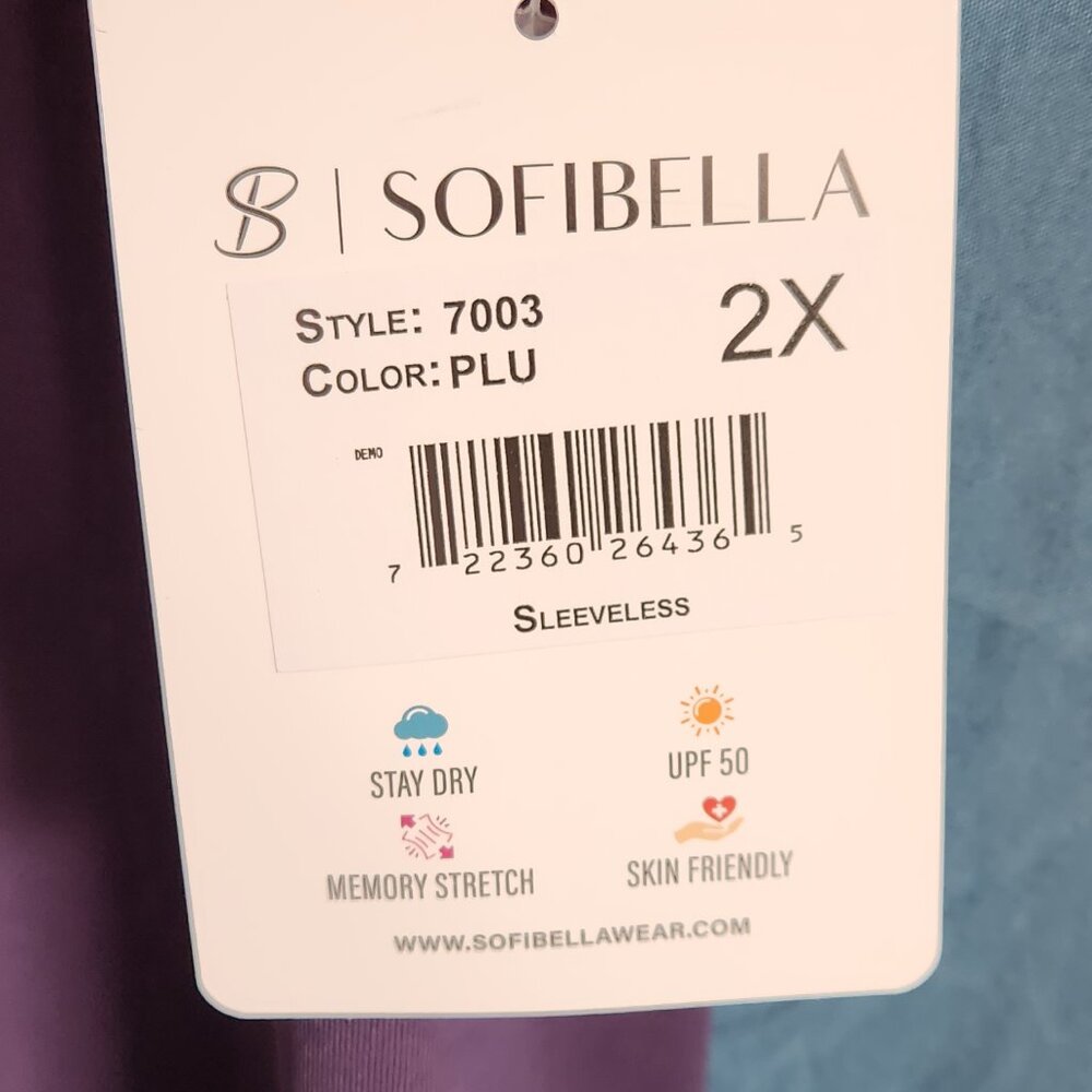 SOFIBELLA - NWT Women's Sleeveless Top - UV Colors -2X Plum - Picture 4 of 4